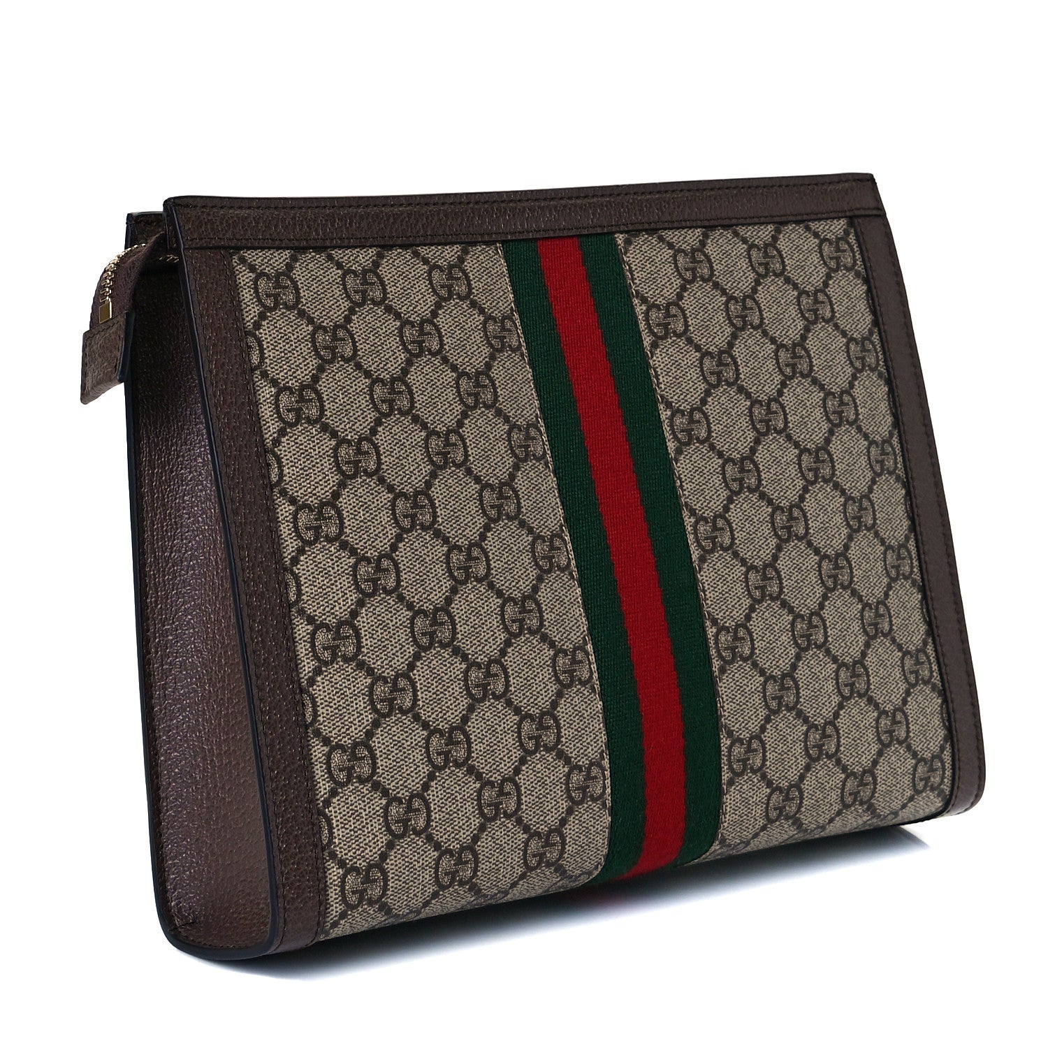 Gucci GG Supreme Monogram Web Ophidia Pouch Brown 2 of 7