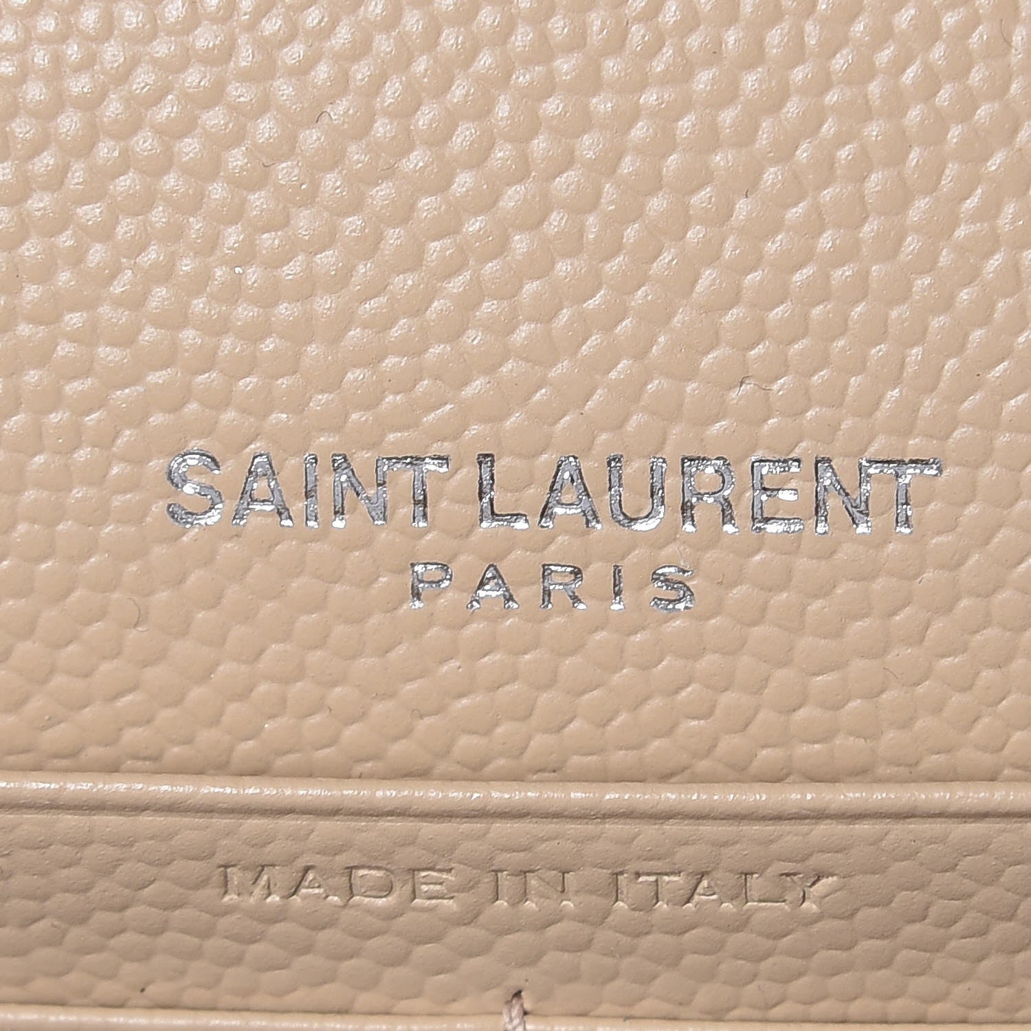 Saint Laurent Grain De Poudre Matelasse Chevron Monogram Chain Wallet Nude Powder 6 of 8