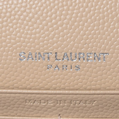 Saint Laurent Grain De Poudre Matelasse Chevron Monogram Chain Wallet Nude Powder 6 of 8