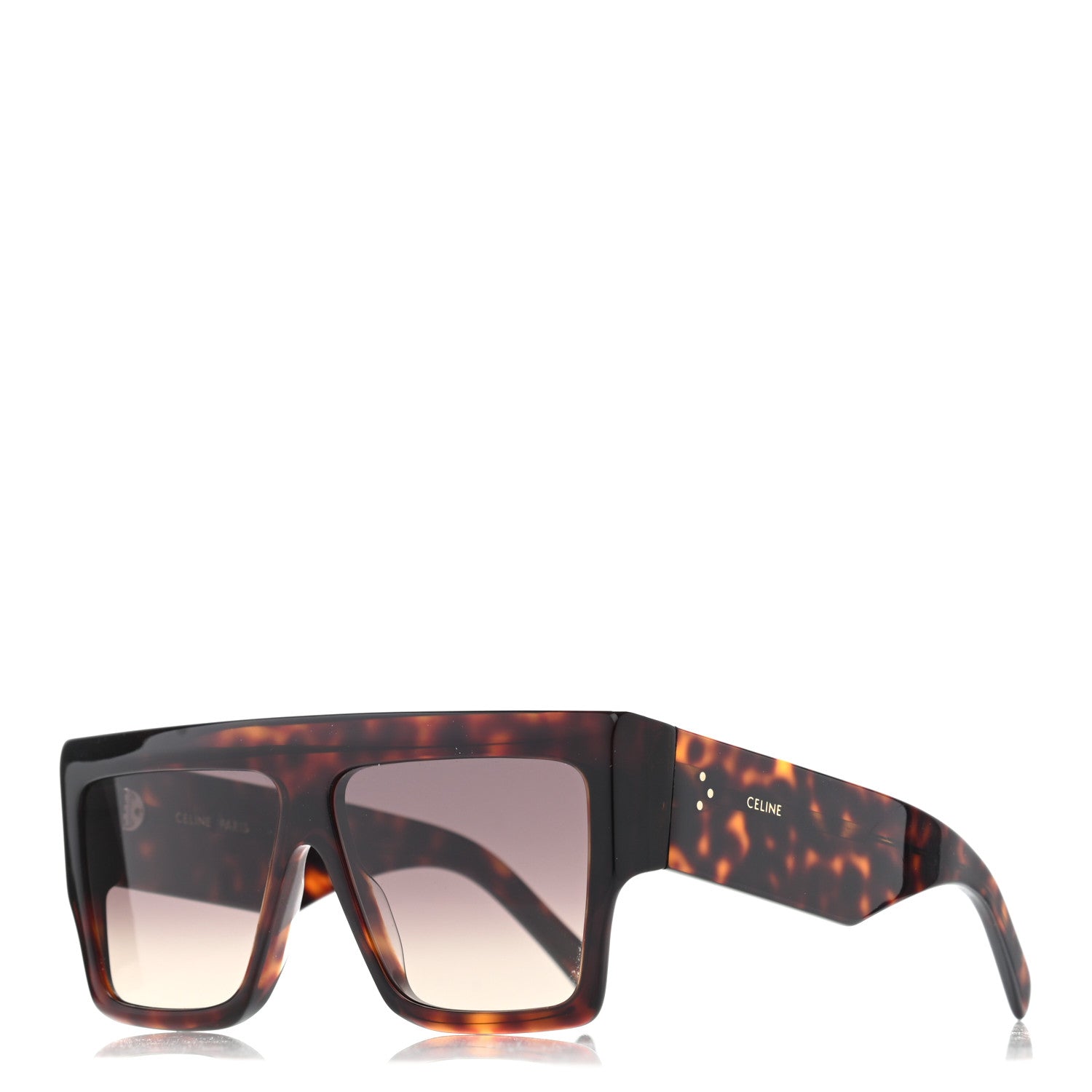 Celine Acetate Rectangular Sunglasses CL400921 Dark Havana 1 of 7