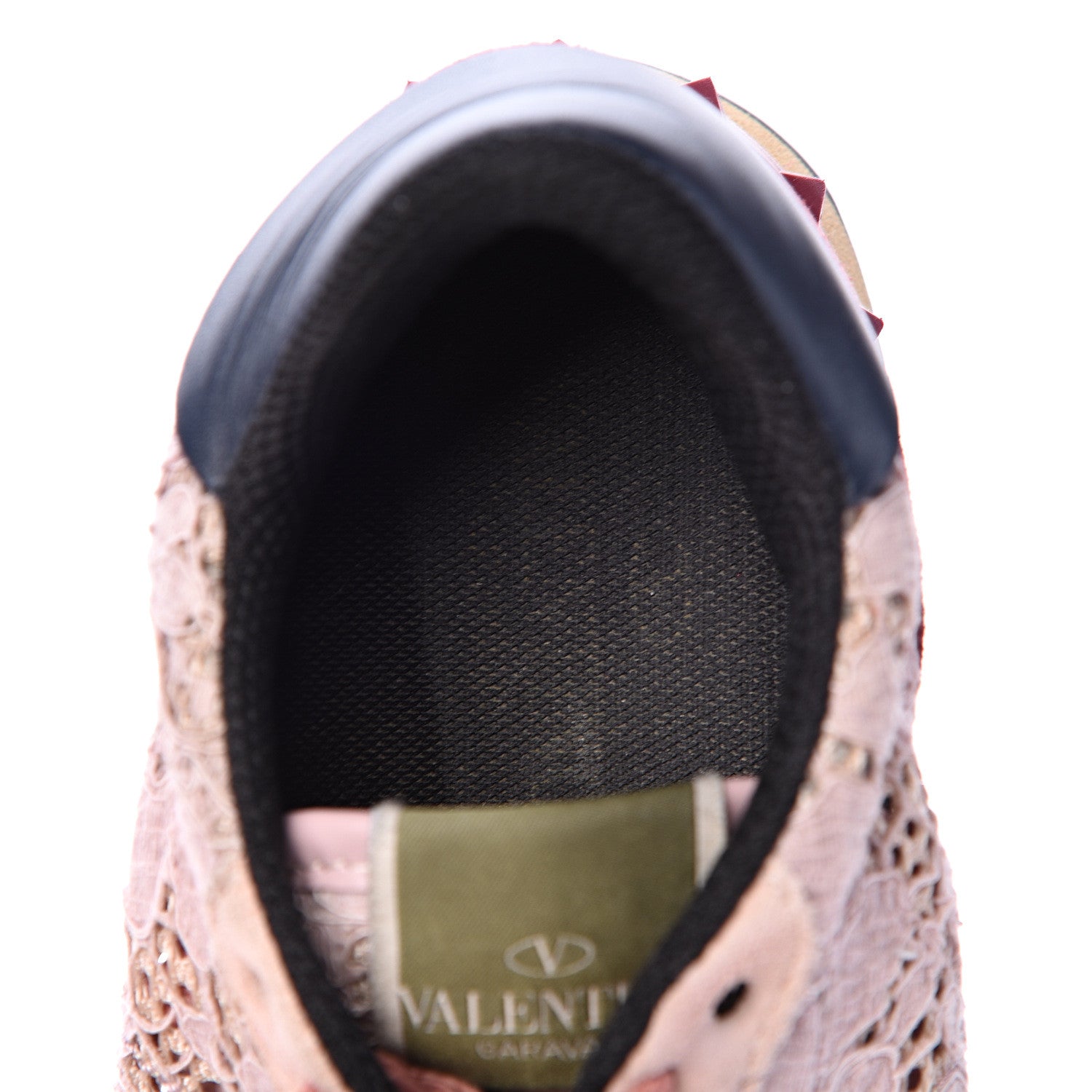 Valentino Garavani Macrame Lace Suede Womens Rockrunner Sneakers 36 Water Rose Multicolor 7 of 12
