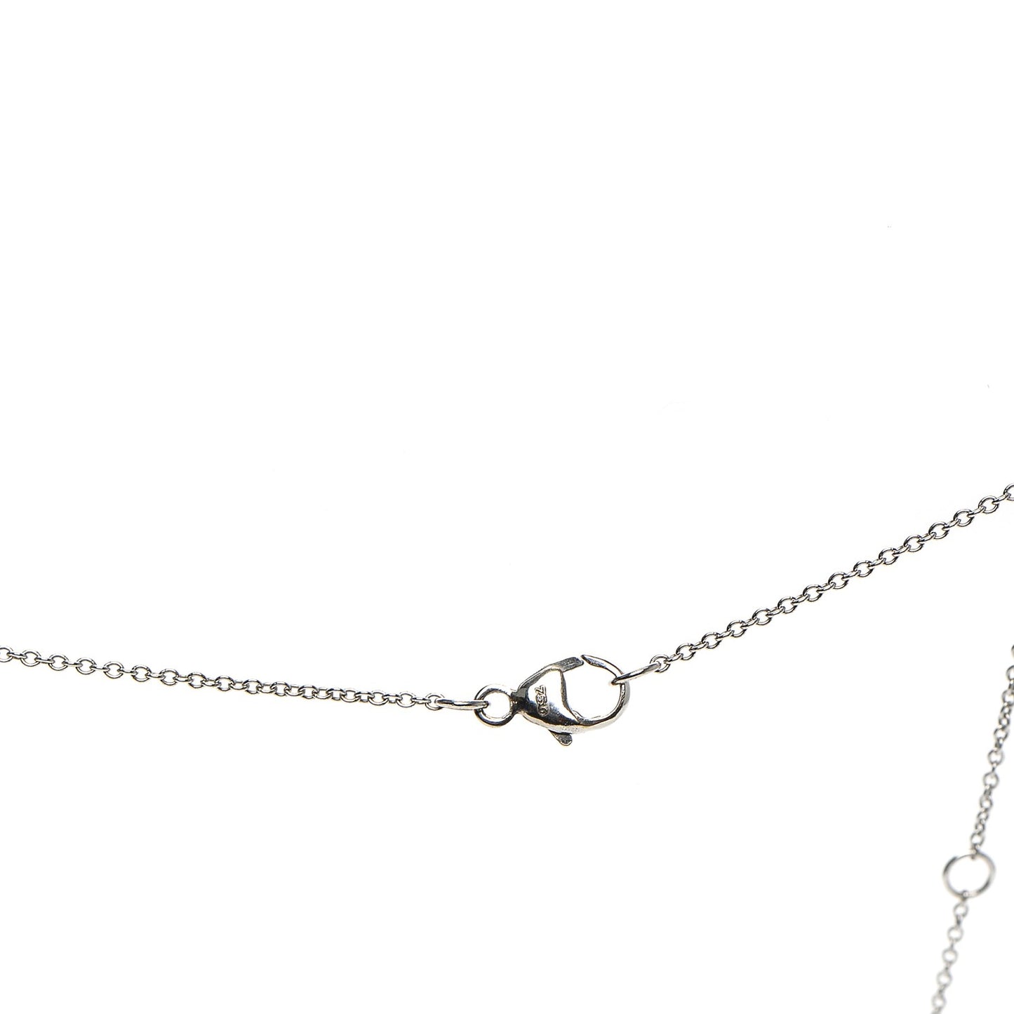 18K White Gold Diamond Initial T Charm Necklace
