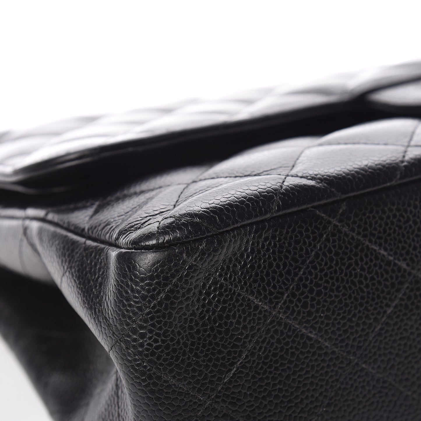 Caviar Quilted Jumbo Double Flap Black