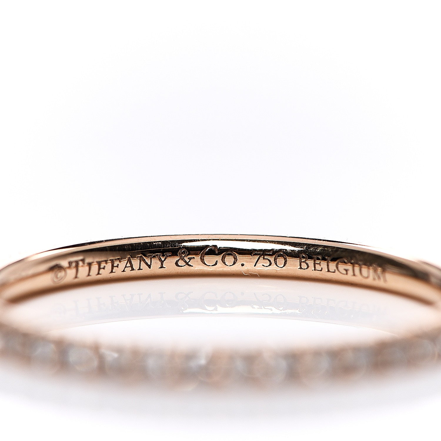 Tiffany 18K Rose Gold Diamond Metro Ring 48 4.5 3 of 3