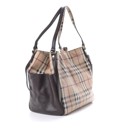 Burberry Haymarket Check Small Canterbury Tote Chocolate 3 of 9