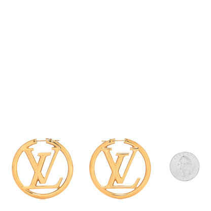 Louis Vuitton Metal Louise Hoop Earrings Gold 2 of 4