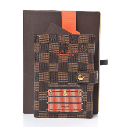 Louis Vuitton Damier Ebene Trunks and Locks Small Ring Agenda Cover 8 of 8