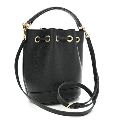 Celine Supple Calfskin Teen Clara Drawstring Bucket Bag Black 3 of 10
