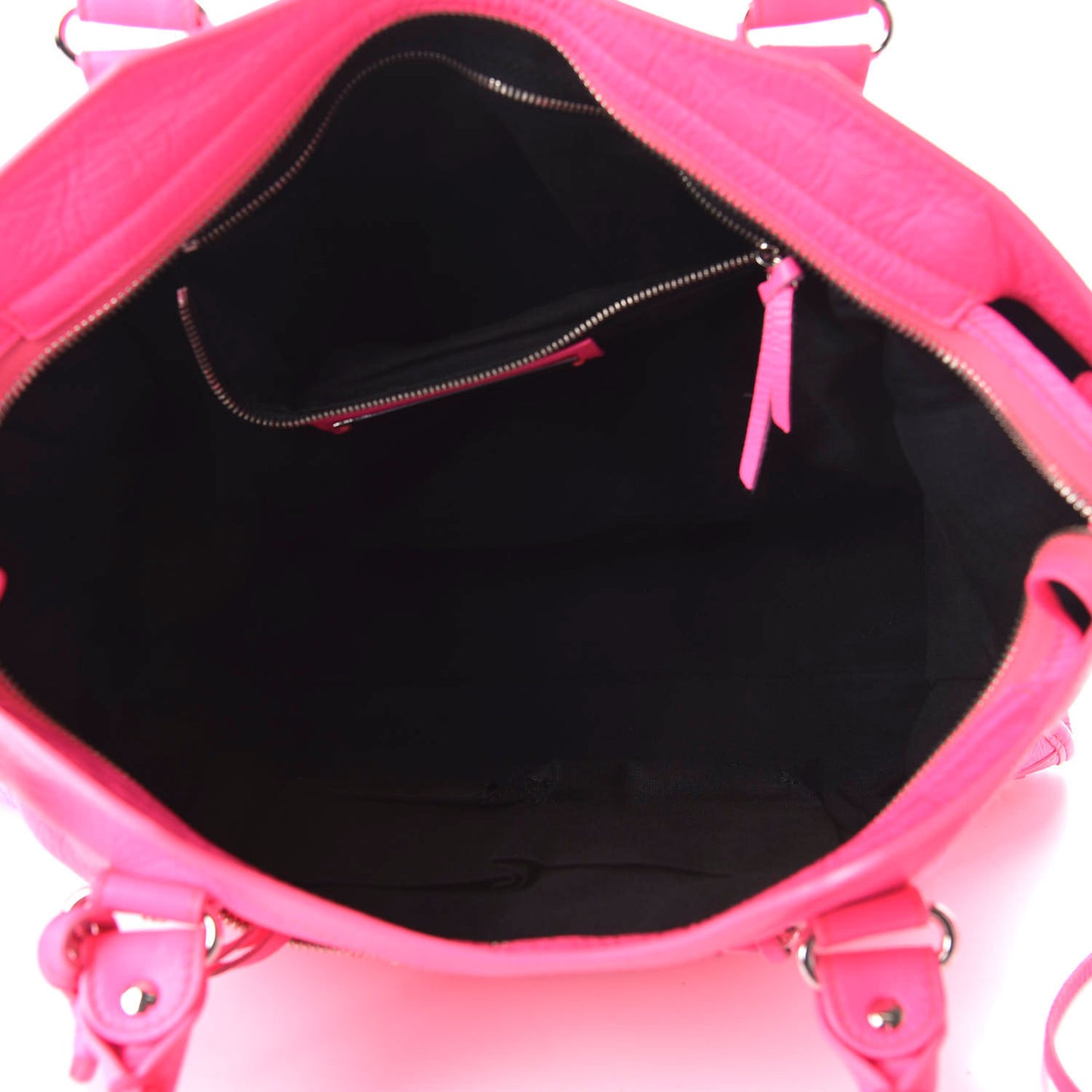 Agneau Classic Silver Hardware City Rose Fluo