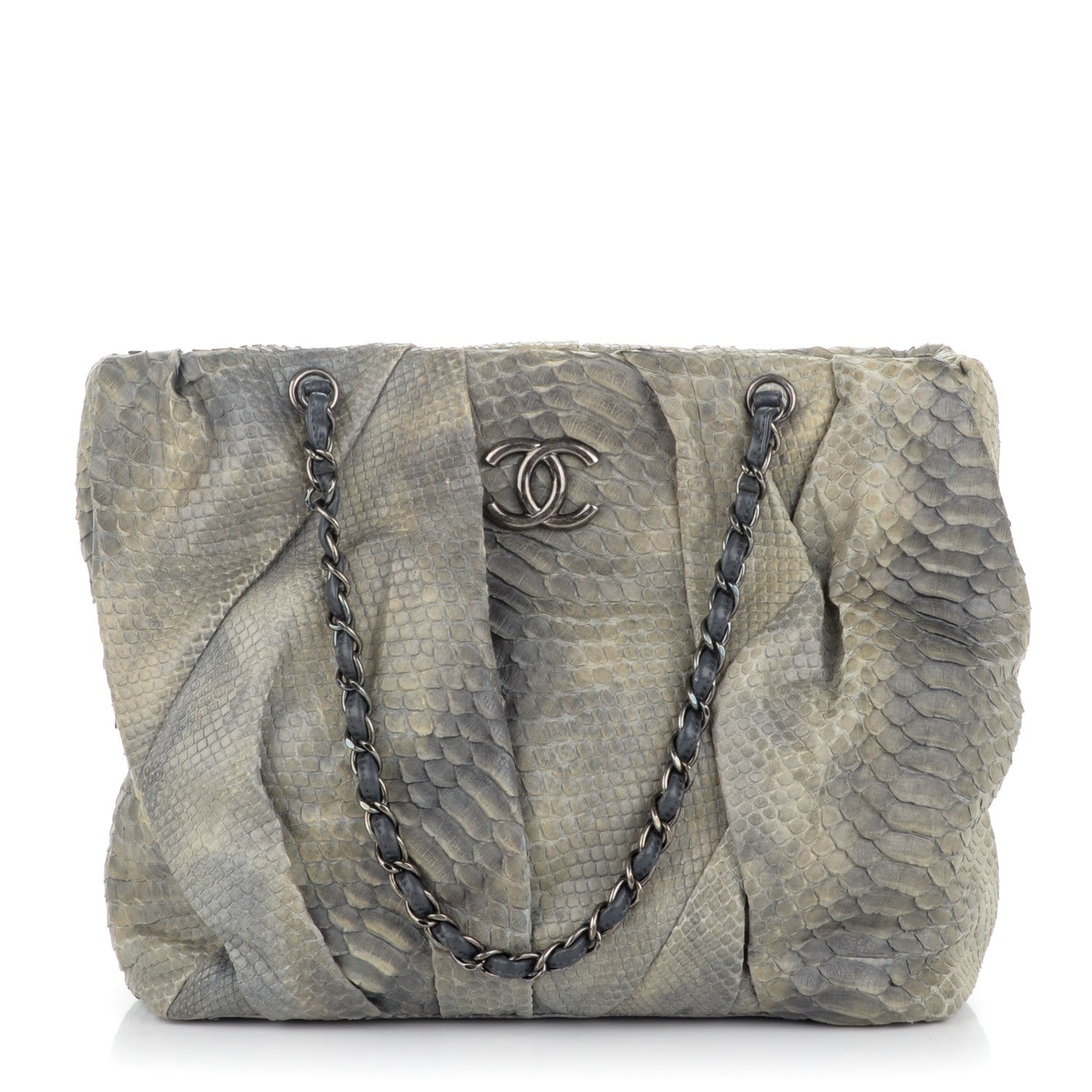 Chanel Python Large Tote Khaki 1 of 7