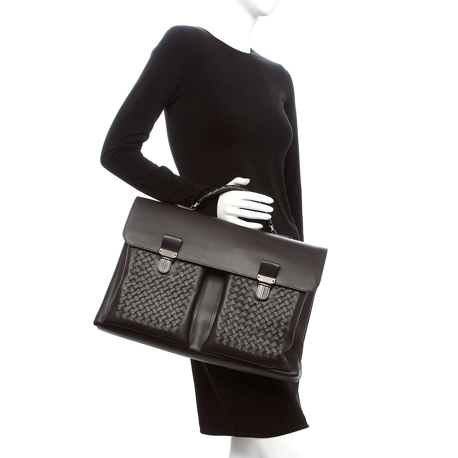 Bottega Veneta Calfskin Intrecciato Briefcase Ebano 2 of 19