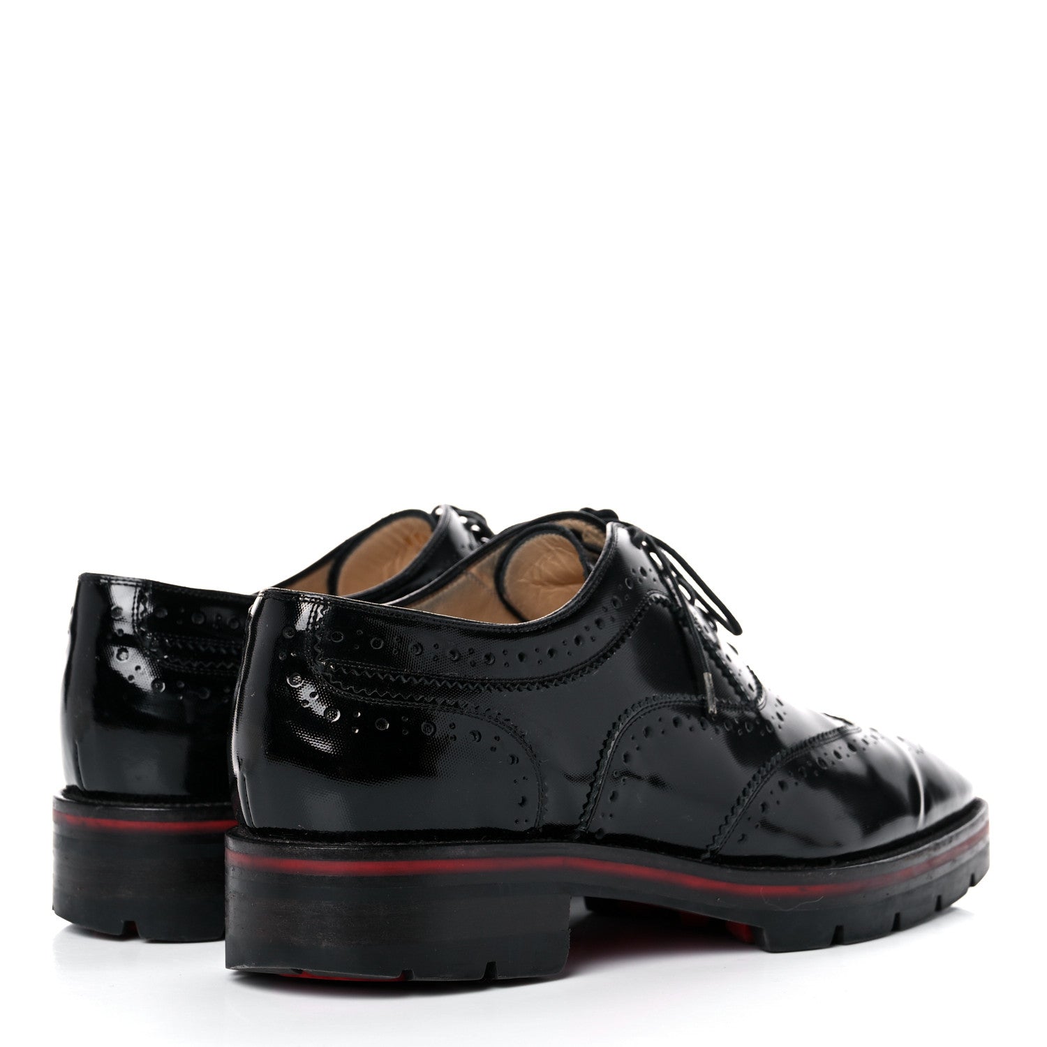 Christian Louboutin Patent Charletta Brogue Oxfords 37.5 Black 4 of 14