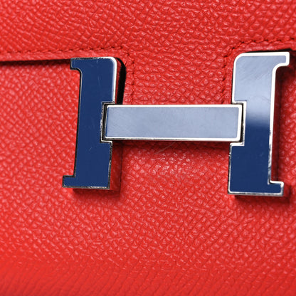 Hermes Epsom Constance Long Wallet Capucine Bleu Brighton 13 of 13