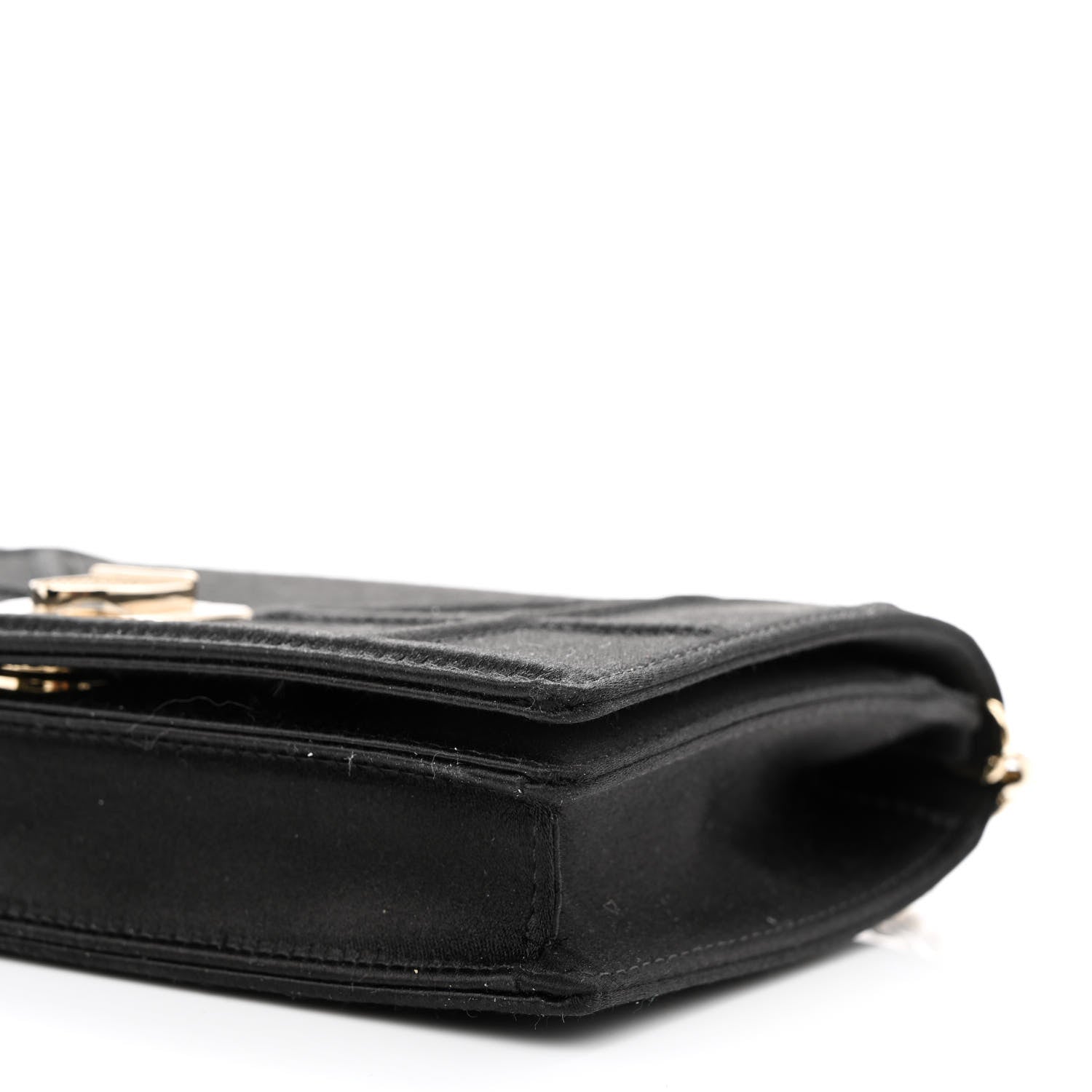 Christian Dior Satin Diorama Wallet on Chain Pouch Black 10 of 11