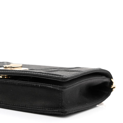 Christian Dior Satin Diorama Wallet on Chain Pouch Black 10 of 11