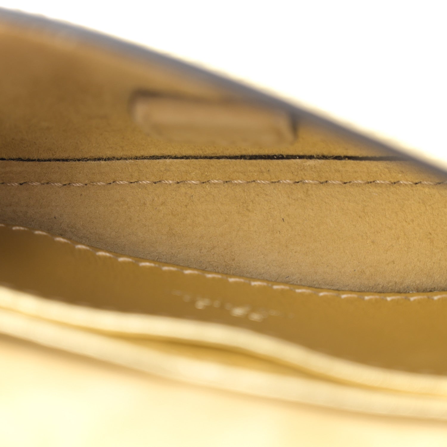 Fendi Crystal Vitello Laminato FF Nano Maxi Buckle Baguette Charm Light Gold 5 of 10