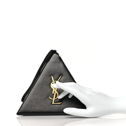 Saint Laurent Lambskin Pyramid Clutch Black 2 of 11
