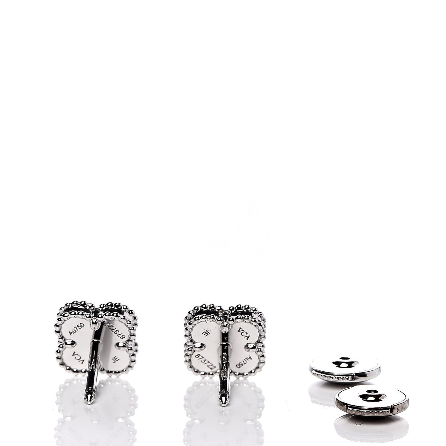 18K White Gold Mother of Pearl Sweet Alhambra Earrings