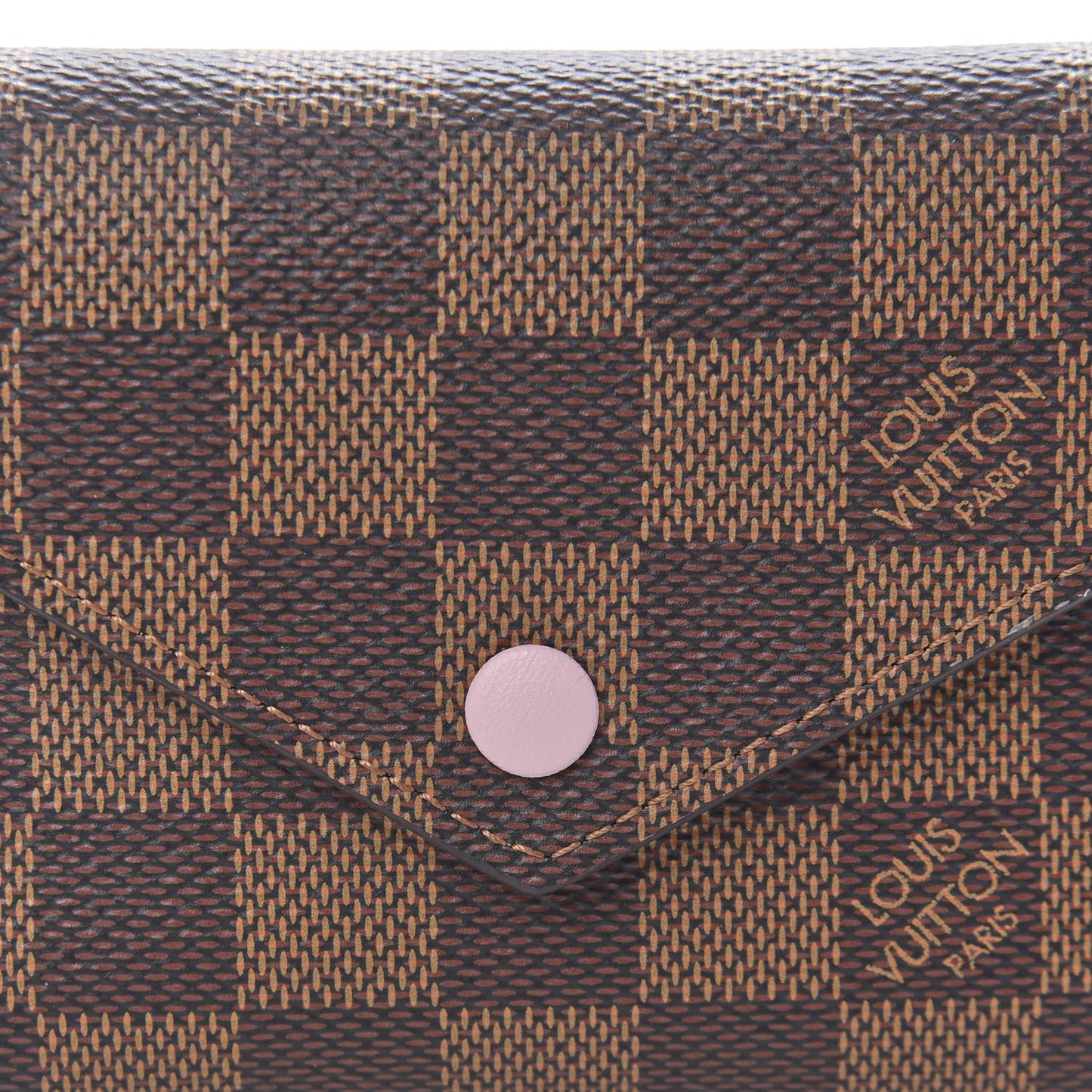 Damier Ebene Victorine Wallet Rose Ballerine