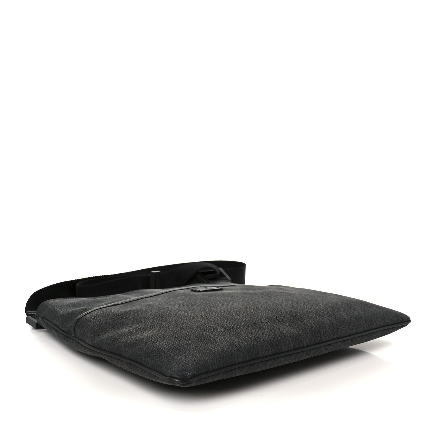 Gucci GG Plus Monogram Medium Flat Messenger Bag Black 4 of 11