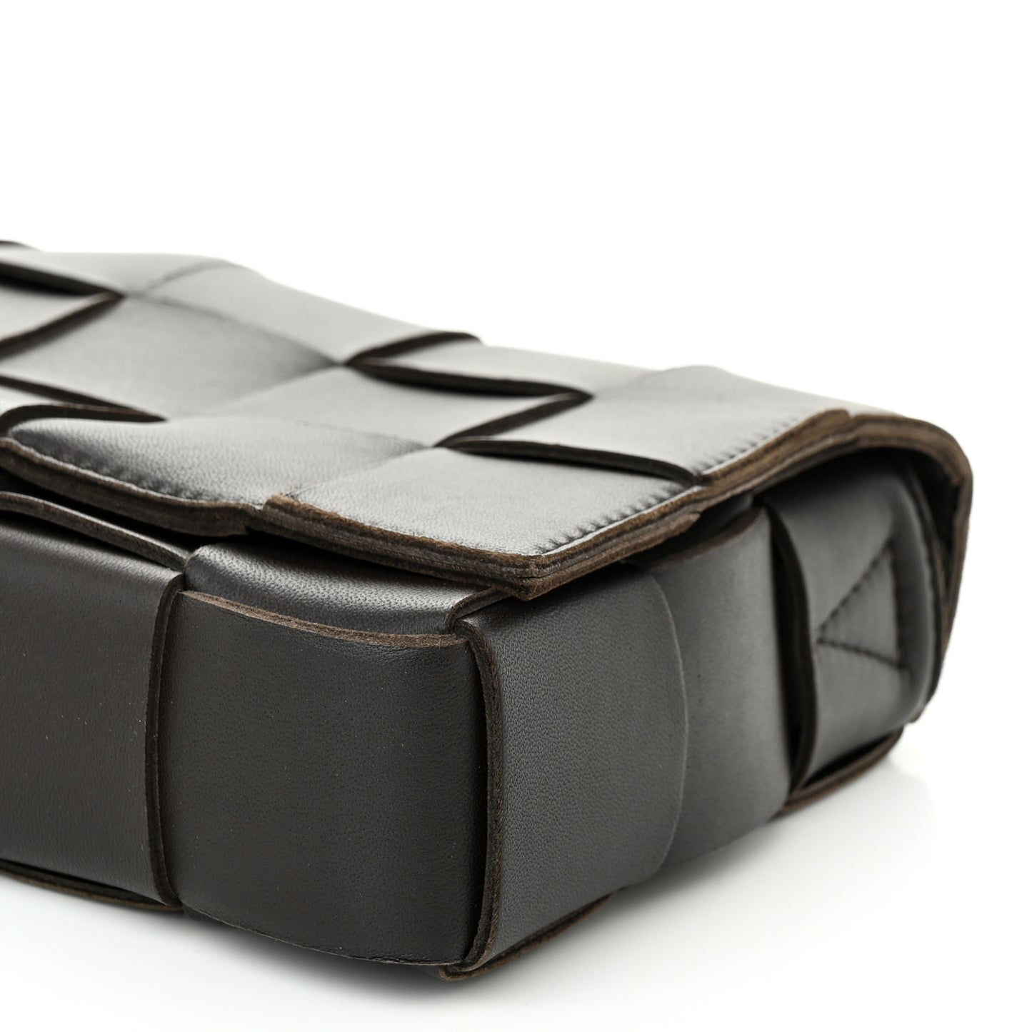 Lambskin Maxi Intrecciato Cassette Crossbody Bag Fondant