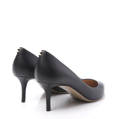 Valentino Garavani Calfskin Rockstud Simple Low Heel Pumps 37.5 Black 4 of 8