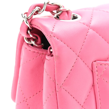 Chanel Lambskin Quilted Mini Rectangular Flap Dark Pink 11 of 14