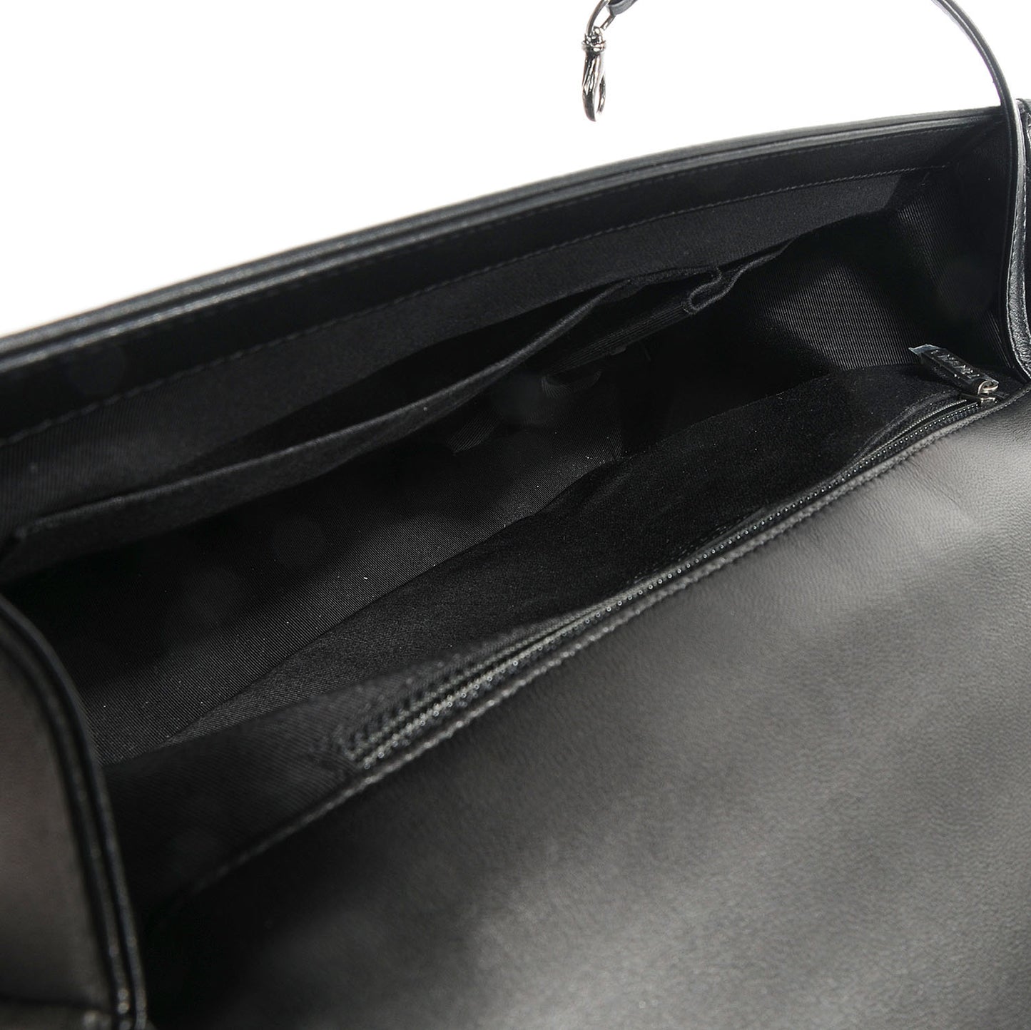 Lambskin Quilted Large Boy Flap Black