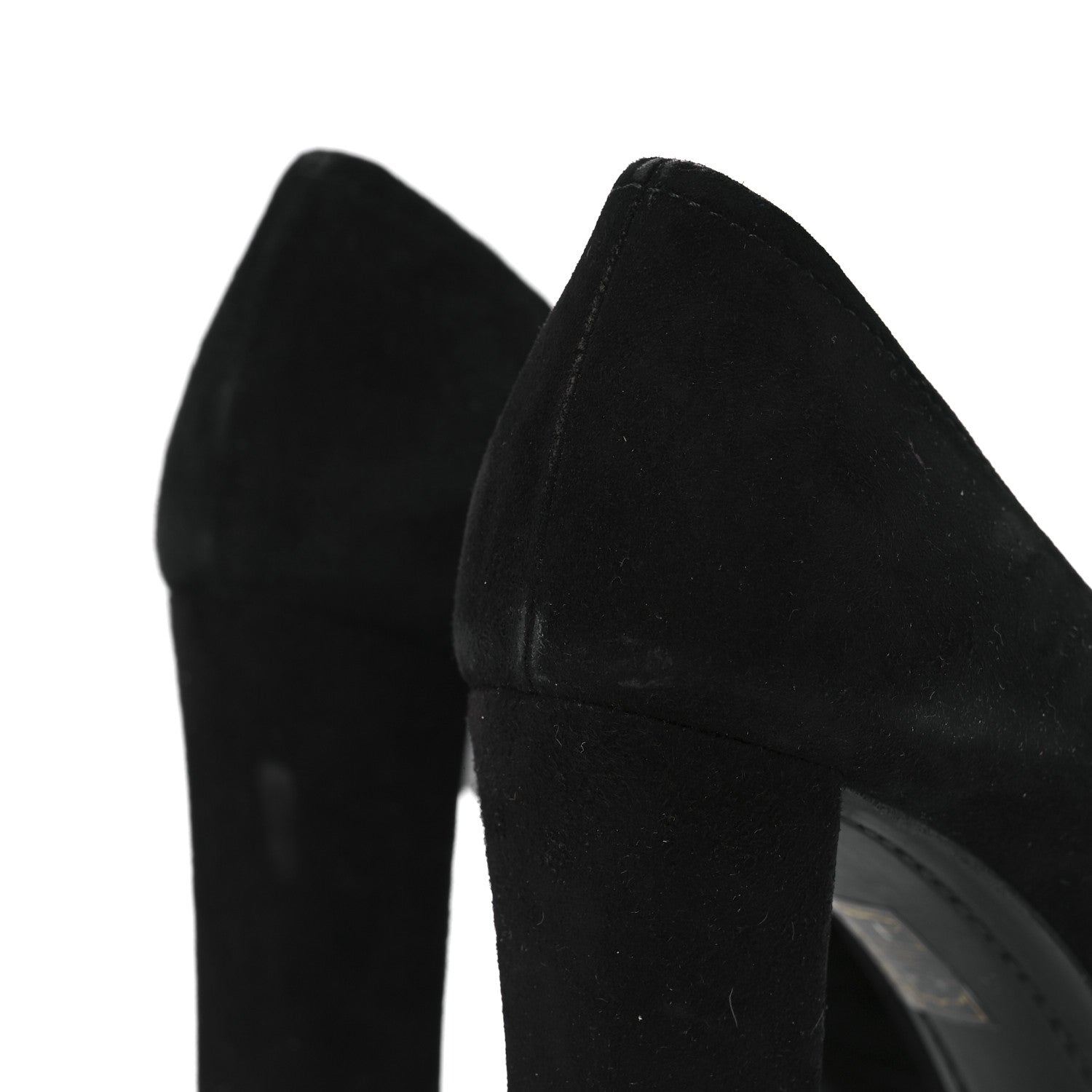 Prada Suede Logo Bow Pumps 38.5 Black 5 of 9