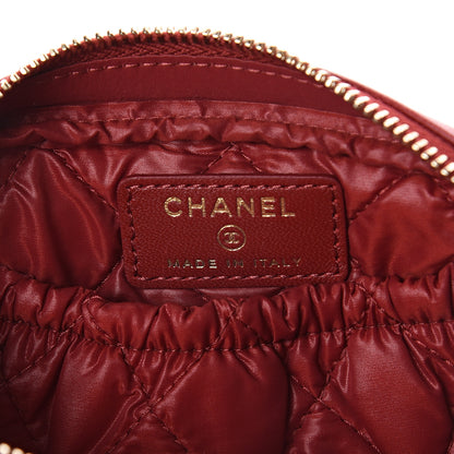 Chanel Lambskin Quilted Small Curvy Pouch Cosmetic Case Red 5 of 7