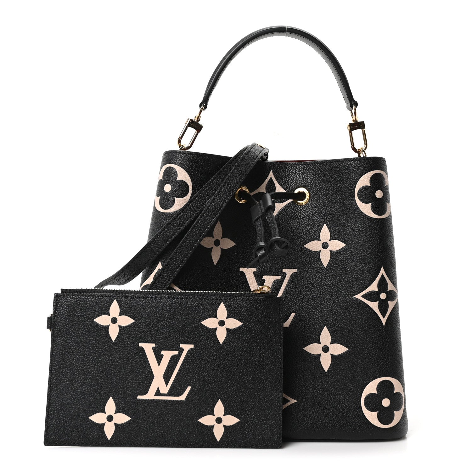 Louis Vuitton Empreinte Monogram Giant Neonoe MM Black Beige 2 of 9