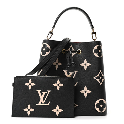 Louis Vuitton Empreinte Monogram Giant Neonoe MM Black Beige 2 of 9