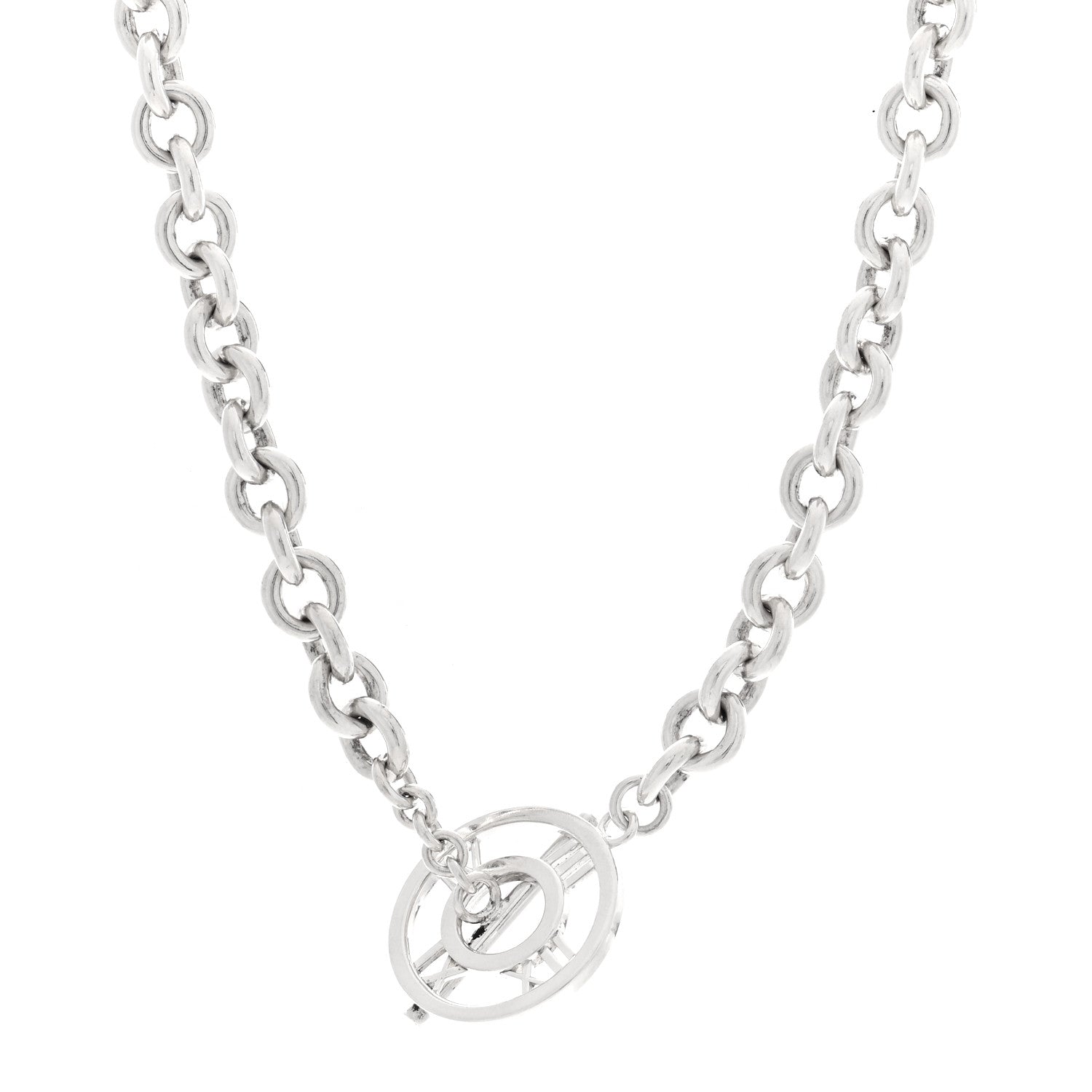 Tiffany Sterling Silver Atlas Toggle Chain Necklace 1 of 6