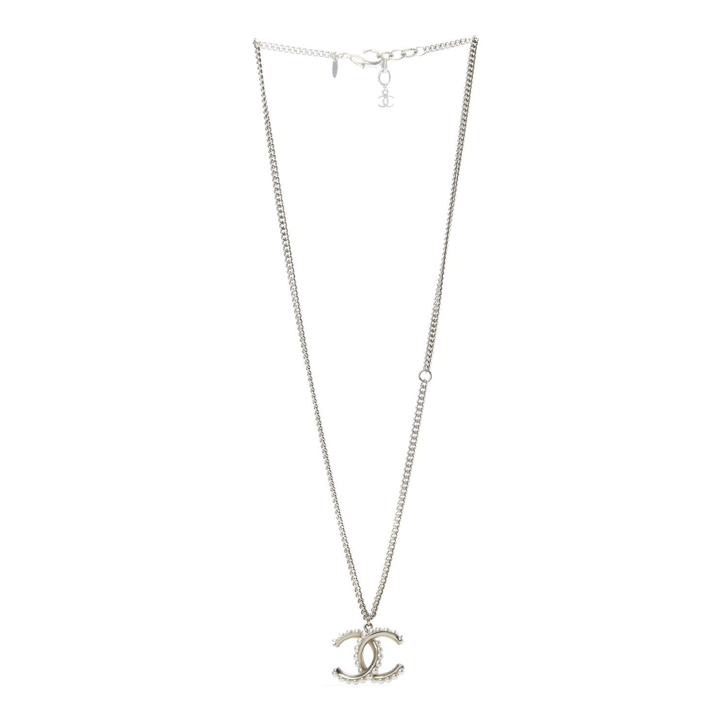 Chanel Pearl Twisted CC Pendant Necklace Gold 3 of 5