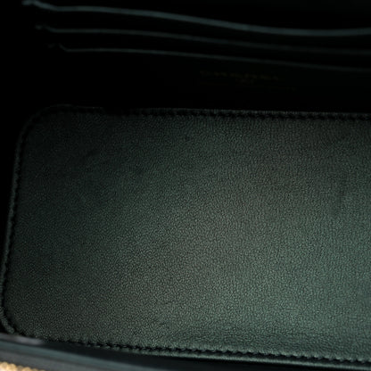 Chanel Iridescent Lambskin Quilted Small Top Handle Vanity Case With Chain Dark Green 10 of 15