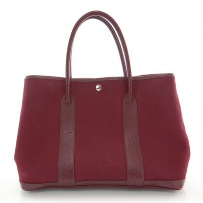 Hermes Toile Leather Garden Party PM Rouge Imperial 3 of 8