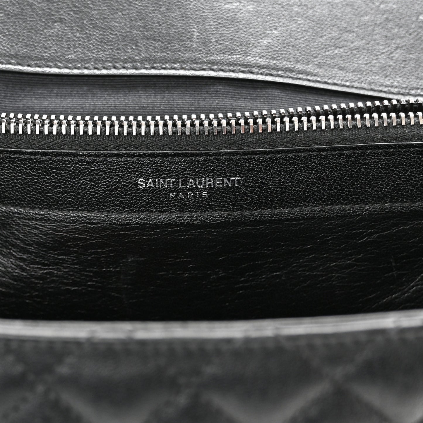 Sheepskin Tri-quilt Monogram Large College Satchel Black