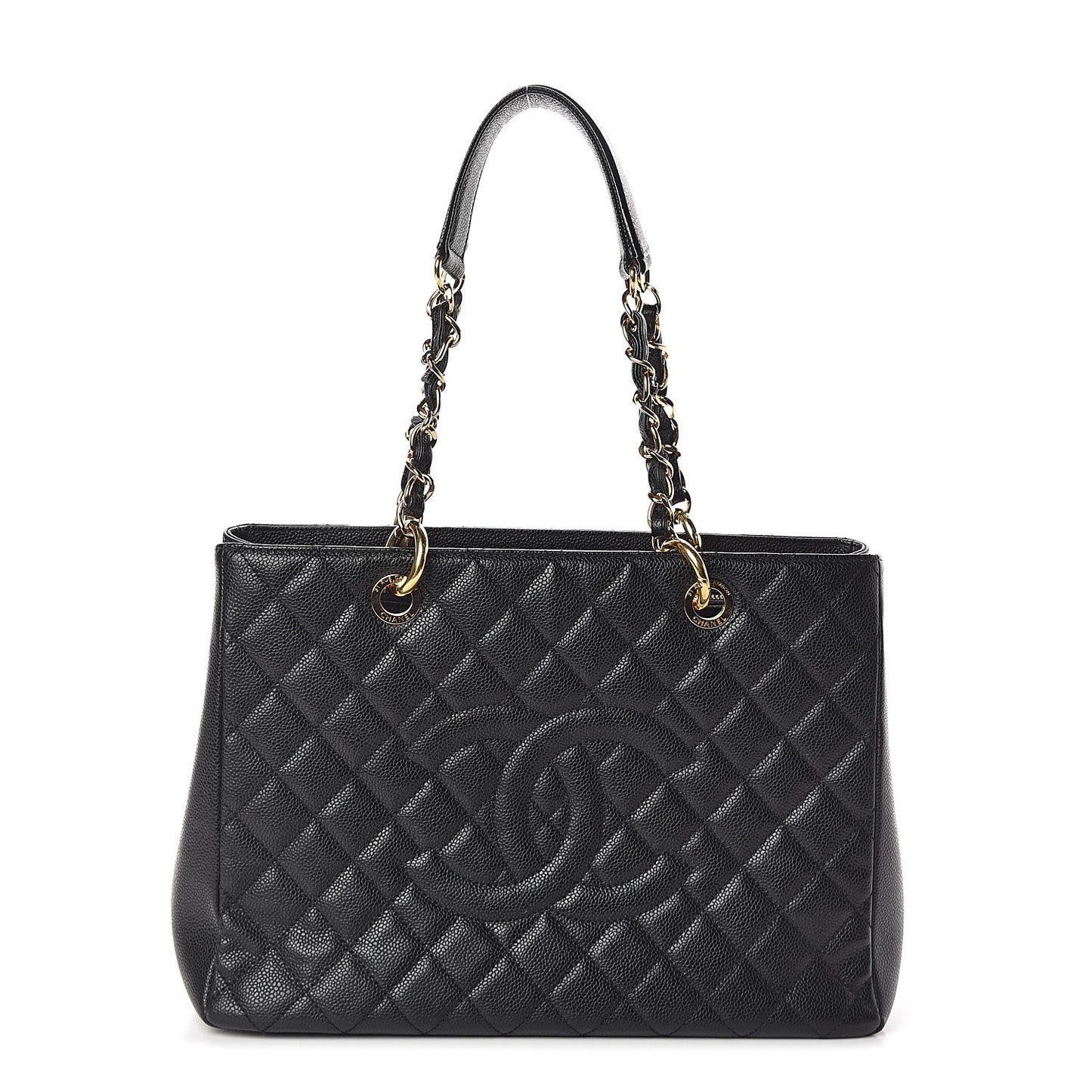 Caviar Quilted Grand Shopping Tote GST Black