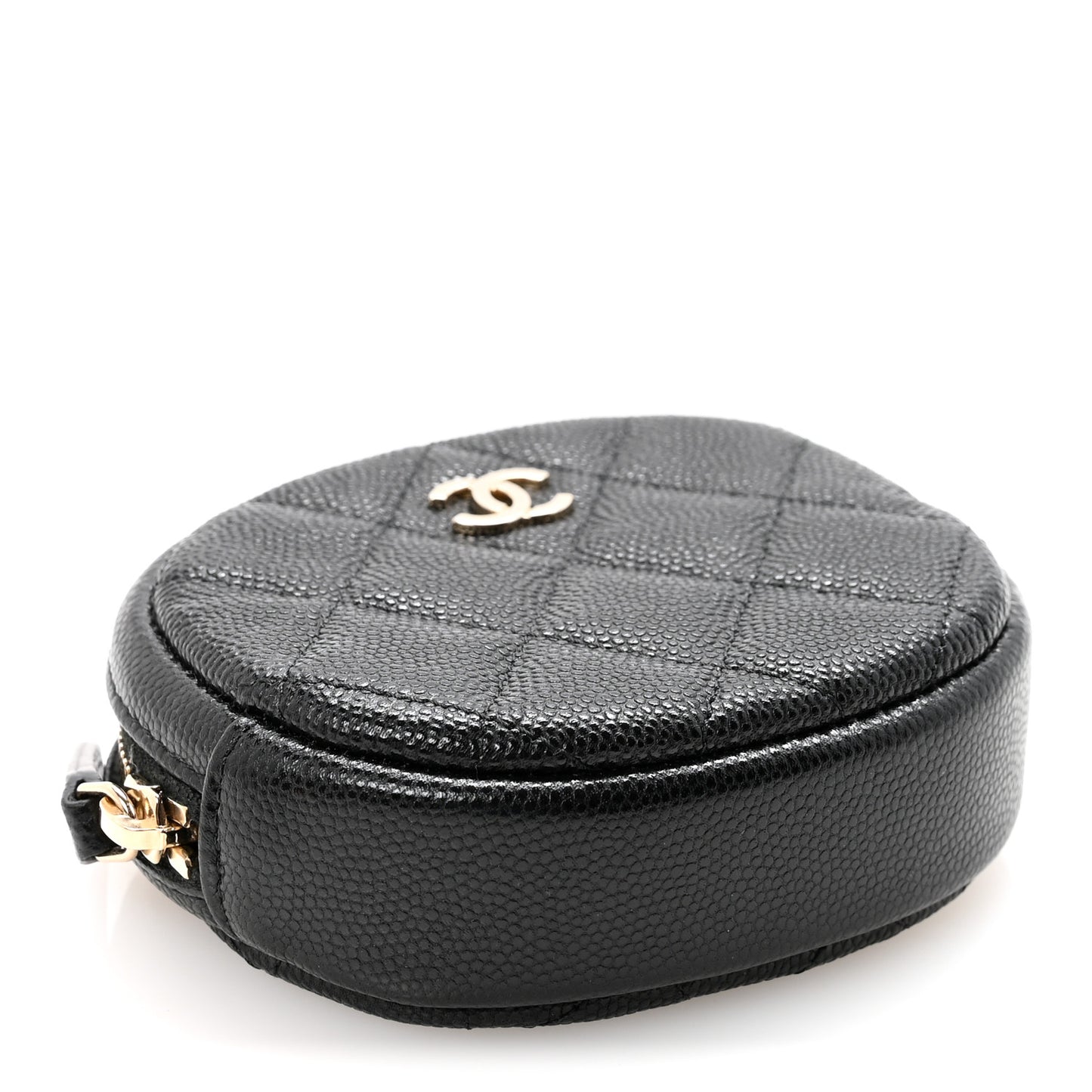 Caviar Quilted Zip Around Classic Coin Purse Black