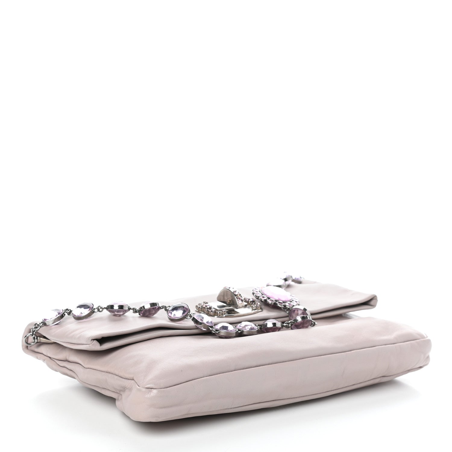 Miu Miu Nappa Crystal Flap Clutch Pomice 4 of 9