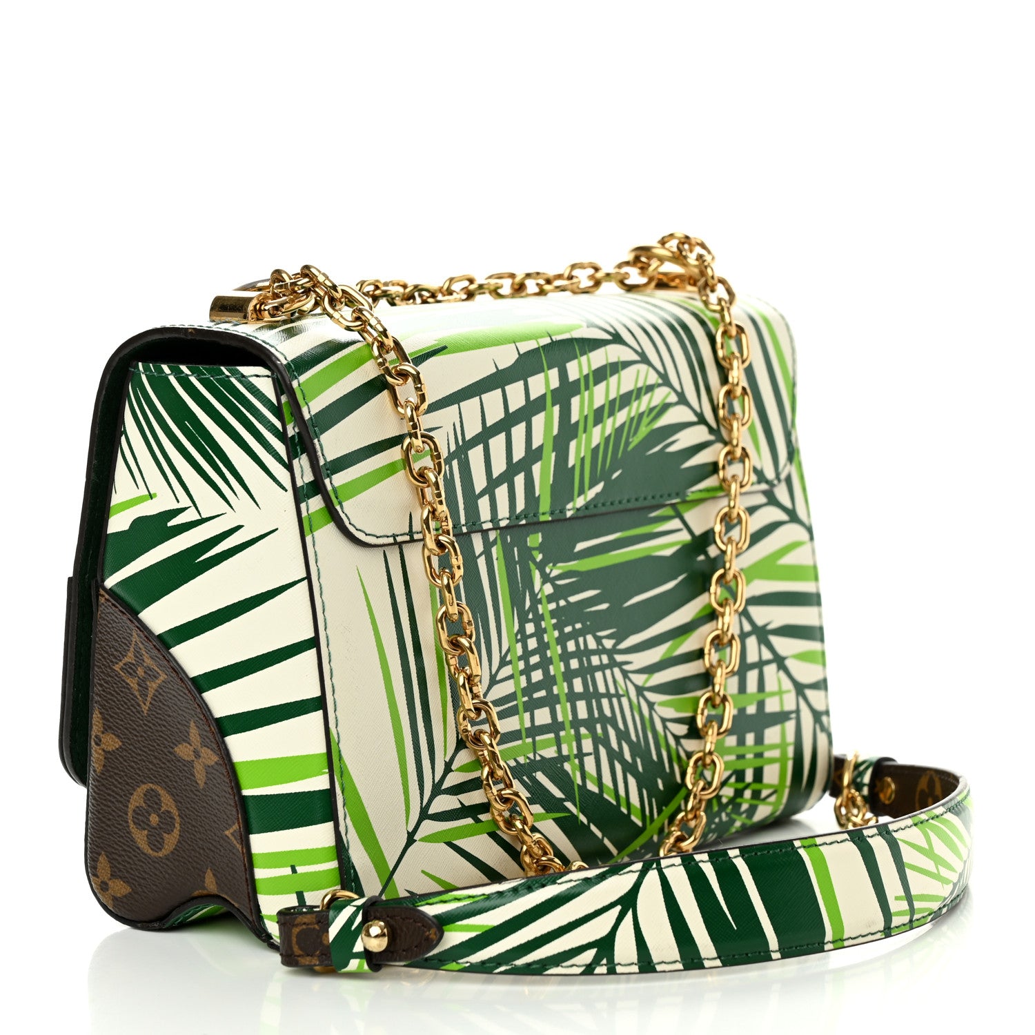 Louis Vuitton Monogram Palm Twist Shoulder Bag MM Vert White 3 of 9