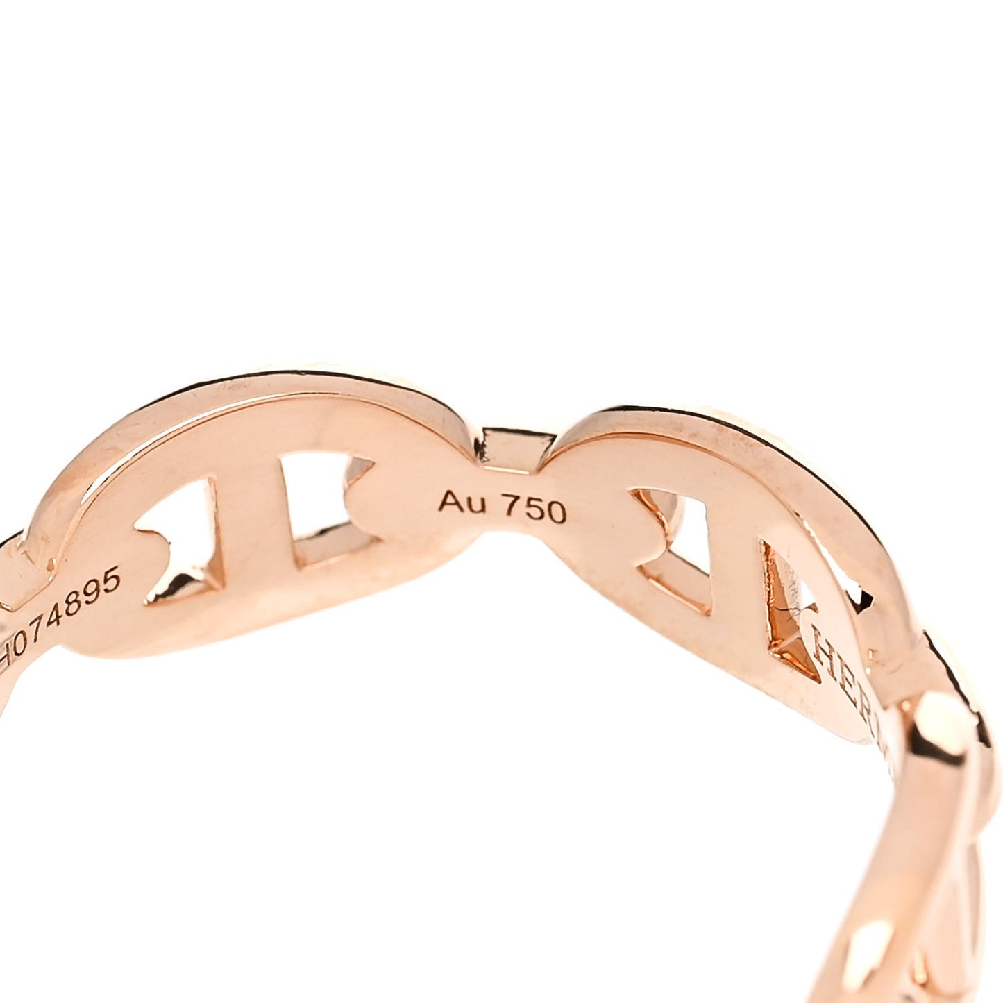 18K Rose Gold PM Chaine d'Ancre Enchainee Ring 53 6.5