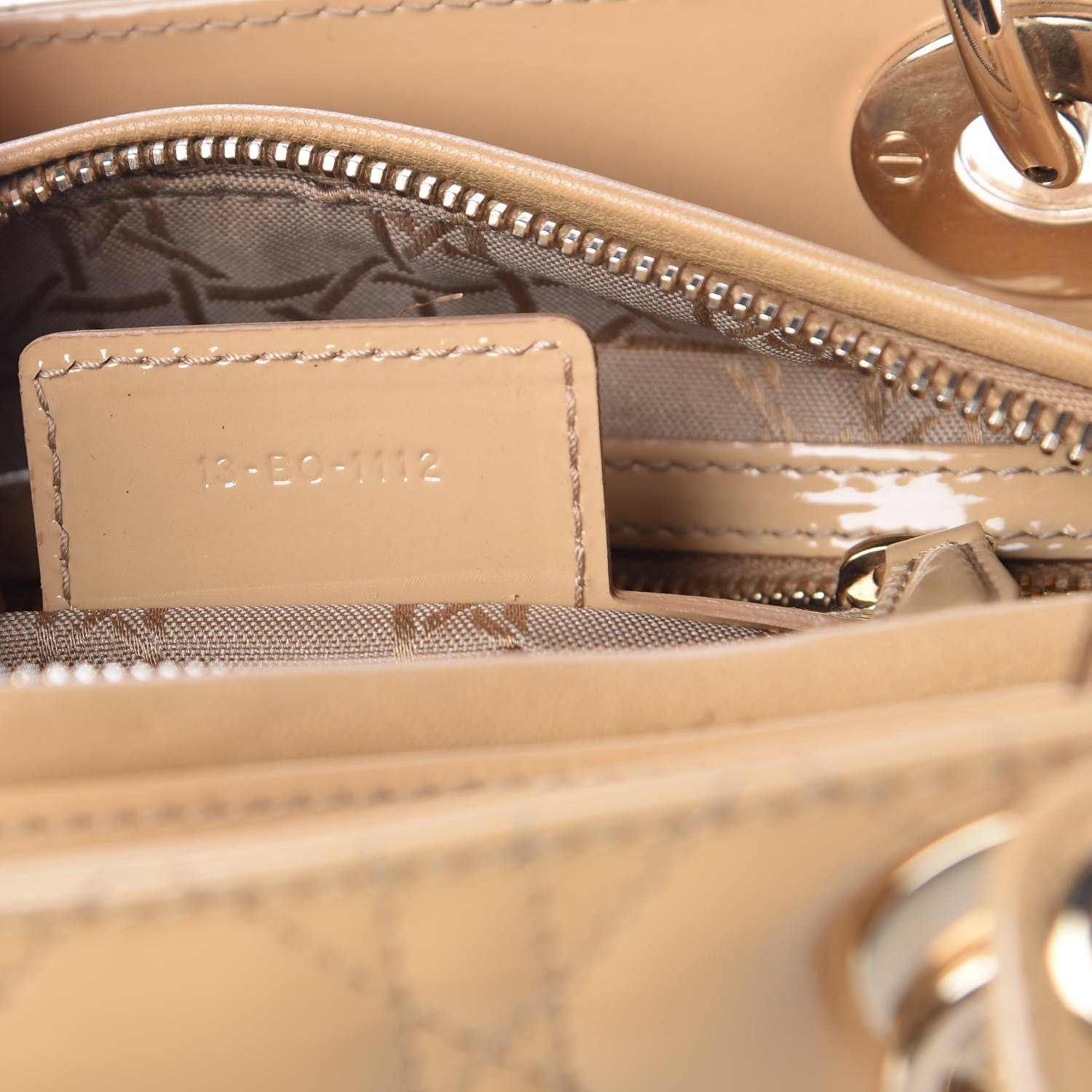 Christian Dior Patent Cannage Medium Lady Dior Beige 8 of 12