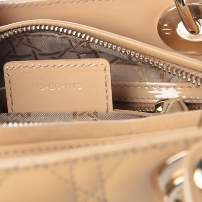 Christian Dior Patent Cannage Medium Lady Dior Beige 8 of 12