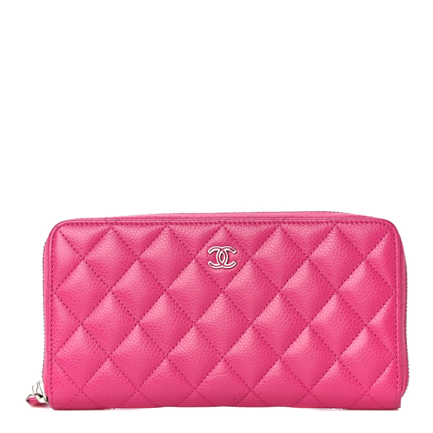 Chanel Caviar Quilted Large Gusset Zip Around Wallet Pink 1 of 21