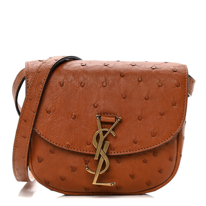 Saint Laurent Ostrich Mini Classic Monogram Kaia Satchel Brick 1 of 9