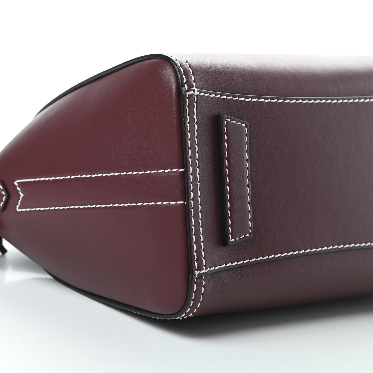 Calfskin Small Bi-Color Topstitch Antigona Oxblood Black