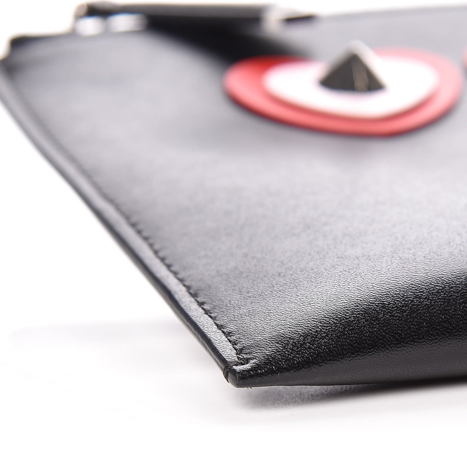 Fendi Vitello Heart Zip Around Pouch Black 8 of 10