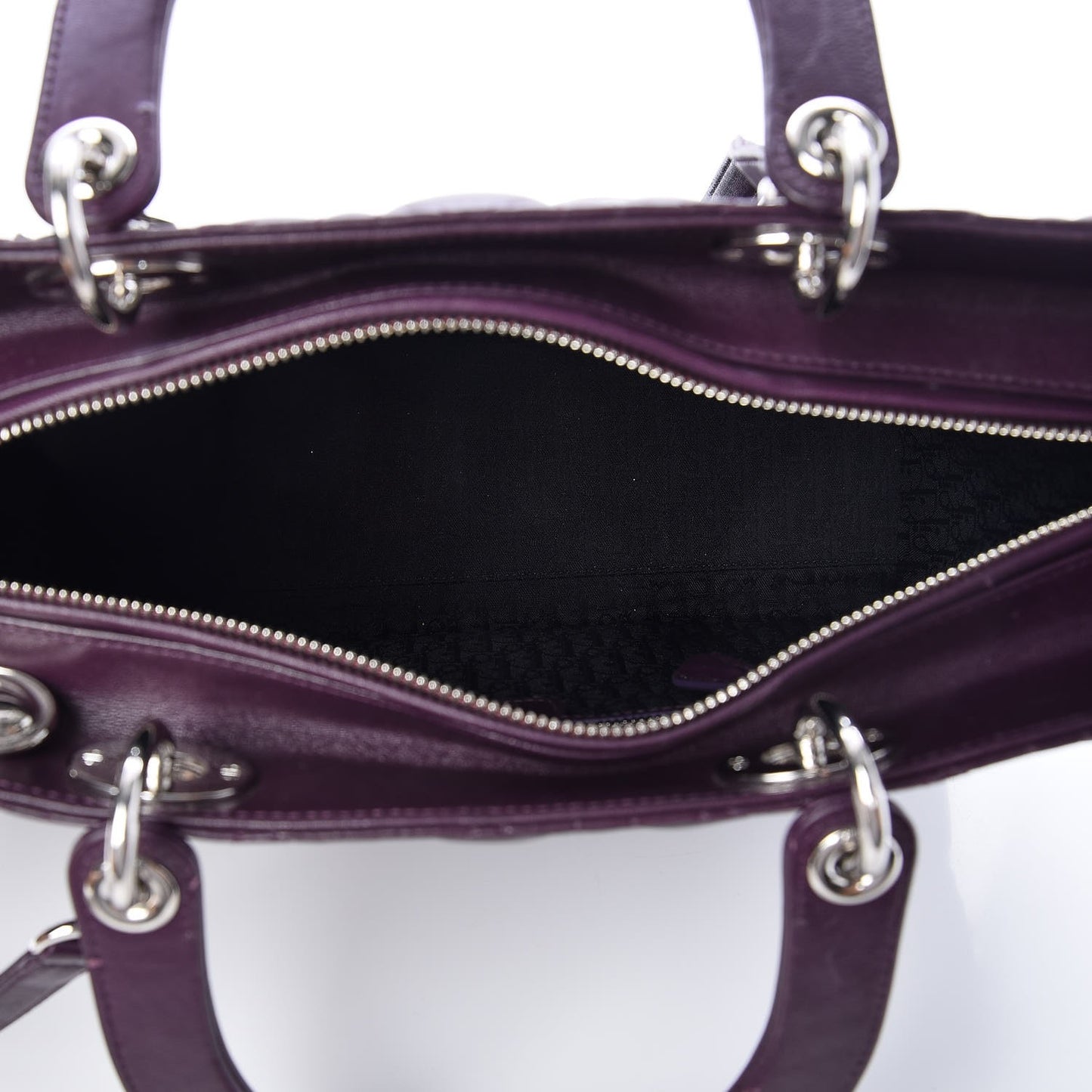 Lambskin Cannage Large Lady Dior Purple