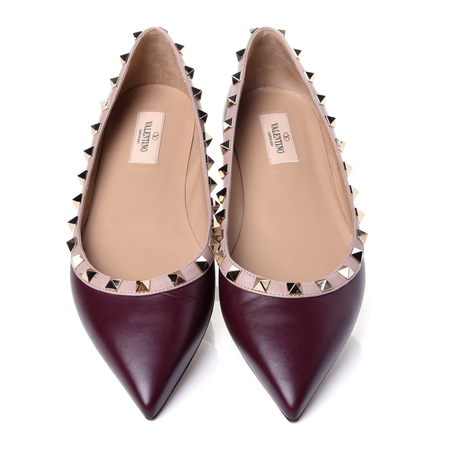 Valentino Garavani Nappa Rockstud Ballerina Flats 39 Rubin Poudre 5 of 9